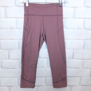 Lululemon In Movement Crop Everlux 19" Size 2 Mauve